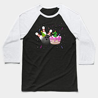 Bowling 2nd Birthday Bday Party Kids 2 years Old Bowler Baseball T-Shirt